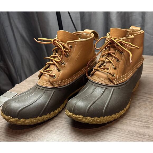 L.L. Bean Boots 6" Brown Size 10M Leather and Rubber - Picture 2 of 16